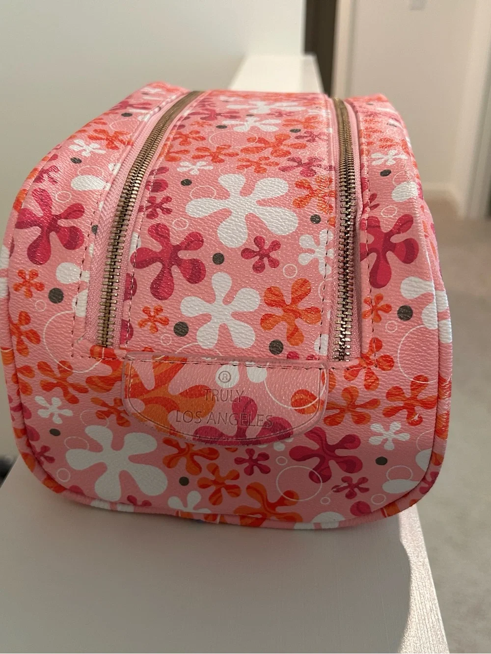 Truly  Sponge Bob Pink Floral Pattern Cosmetic Case